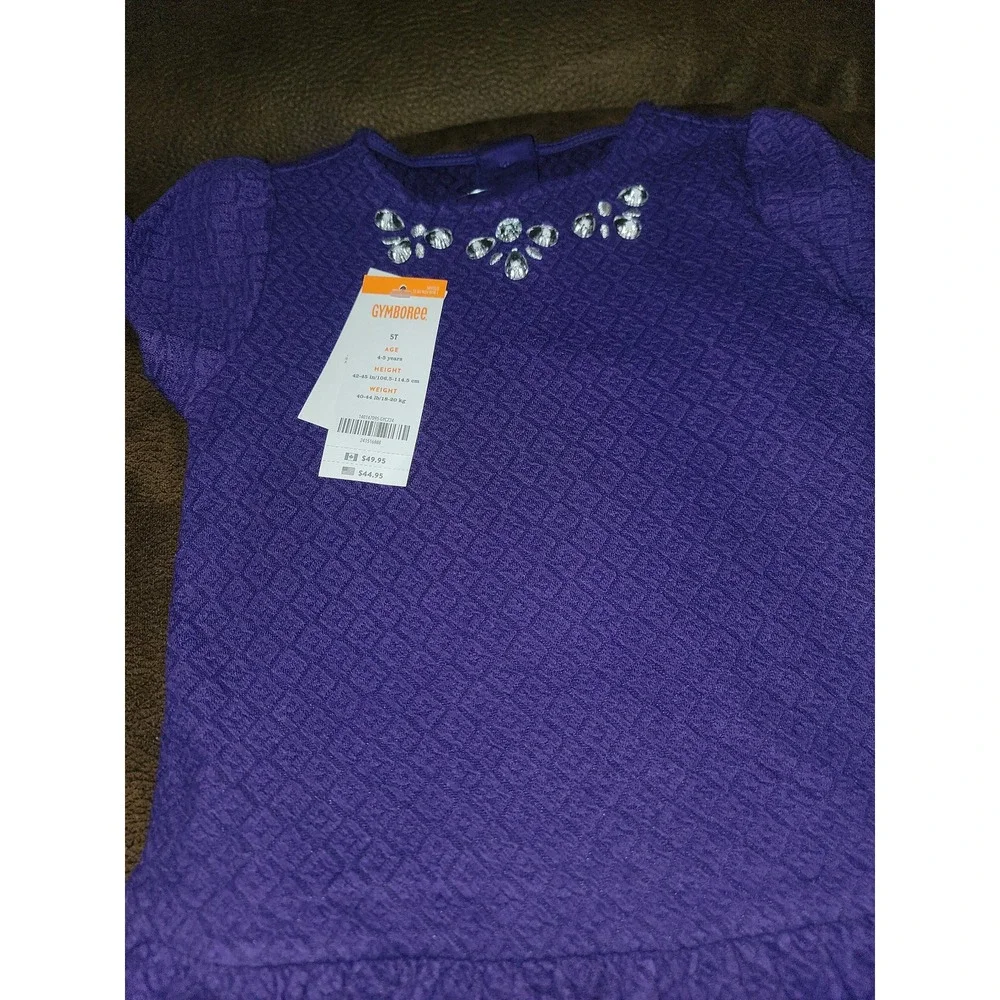 Gymboree‎ plum party purple fall dress jewel neckline size 5t nwt